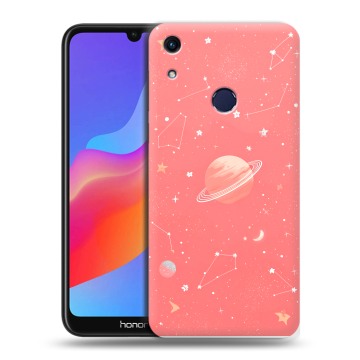 Силиконовый противоударный чехол на Huawei Honor 8A с принтом Розовый космос