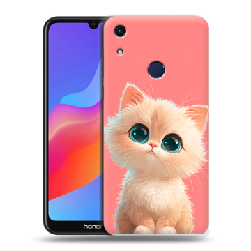 Силиконовый противоударный чехол на Huawei Honor 8A с принтом Розовый котенок