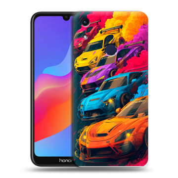 Силиконовый противоударный чехол на Huawei Honor 8A с принтом Тачки