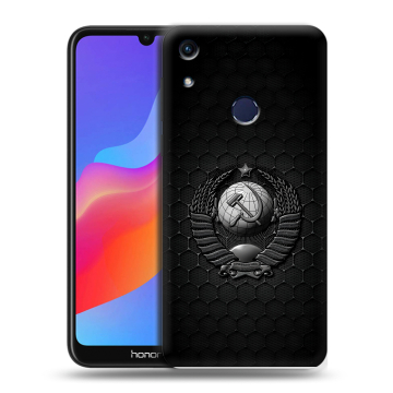 Силиконовый противоударный чехол на Huawei Honor 8A с принтом Герб Флаг СССР