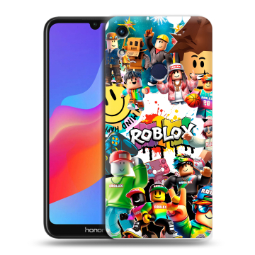 Силиконовый противоударный чехол на Huawei Honor 8A с принтом Roblox Роблокс