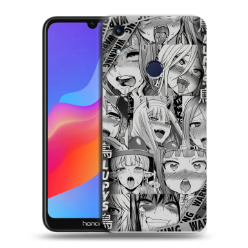Силиконовый противоударный чехол на Huawei Honor 8A с принтом Ahegao Ахегао Аниме