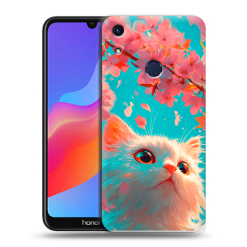 Силиконовый противоударный чехол на Huawei Honor 8A с принтом Красивый кот