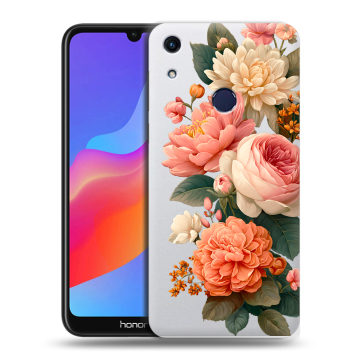 Силиконовый противоударный чехол на Huawei Honor 8A с принтом цветы