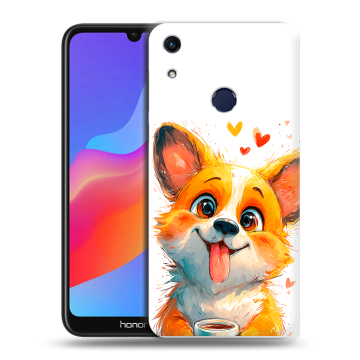 Силиконовый противоударный чехол на Huawei Honor 8A с принтом корги