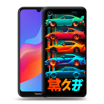 Силиконовый противоударный чехол на Huawei Honor 8A с принтом машины тачки