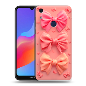 Силиконовый противоударный чехол на Huawei Honor 8A с принтом Розовые бантики