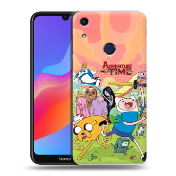 Силиконовый противоударный чехол на Huawei Honor 8A с принтом Adventure time Время приключений