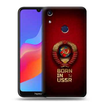 Силиконовый противоударный чехол на Huawei Honor 8A с принтом Флаг Герб СССР