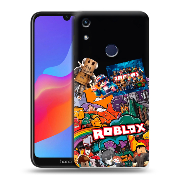 Силиконовый противоударный чехол на Huawei Honor 8A с принтом Roblox Роблокс