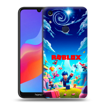 Силиконовый противоударный чехол на Huawei Honor 8A с принтом Roblox Роблокс