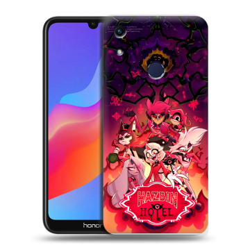Силиконовый противоударный чехол на Huawei Honor 8A с принтом Hazbin Hotel Отель Хазбин
