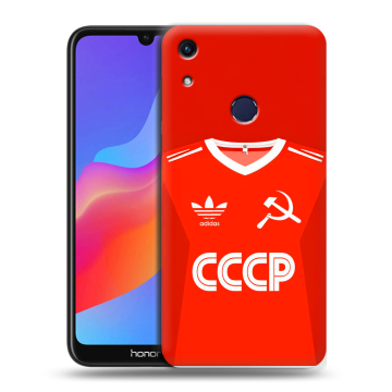 Силиконовый противоударный чехол на Huawei Honor 8A с принтом Флаг Герб СССР
