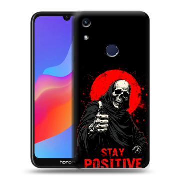 Силиконовый противоударный чехол на Huawei Honor 8A с принтом смешной скелет