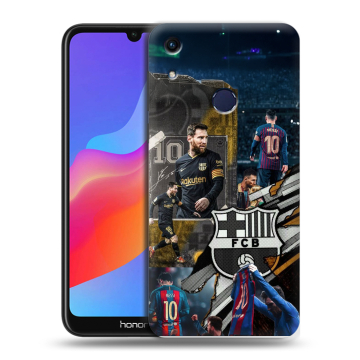 Силиконовый противоударный чехол на Huawei Honor 8A с принтом Messi Barcelona