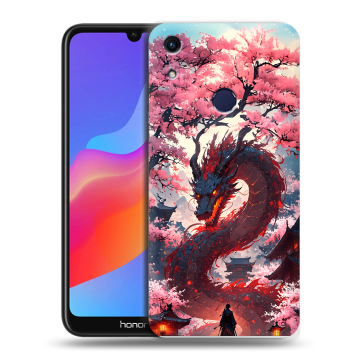 Силиконовый противоударный чехол на Huawei Honor 8A с принтом Дракон Японский