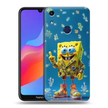 Силиконовый противоударный чехол на Huawei Honor 8A с принтом Спанч боб Спанчбоб