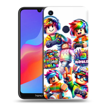 Силиконовый противоударный чехол на Huawei Honor 8A с принтом Roblox Роблокс