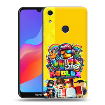 Силиконовый противоударный чехол на Huawei Honor 8A с принтом Roblox Роблокс