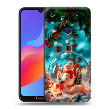Силиконовый противоударный чехол на Huawei Honor 8A с принтом Новый год
