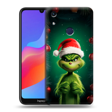 Силиконовый противоударный чехол на Huawei Honor 8A с принтом Гринч Новый год Рождество