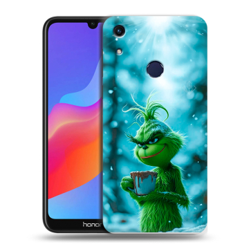 Силиконовый противоударный чехол на Huawei Honor 8A с принтом Новый год гринч