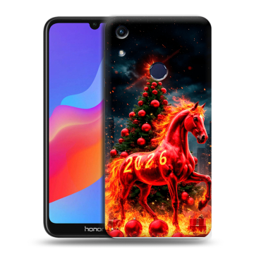 Силиконовый противоударный чехол на Huawei Honor 8A с принтом Новый год