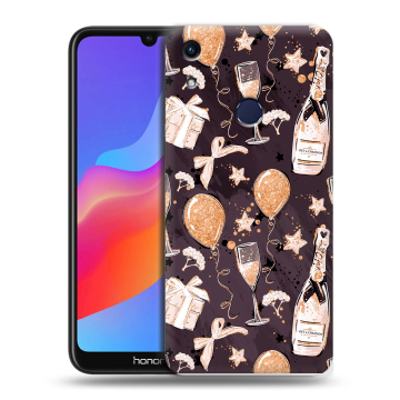 Силиконовый противоударный чехол на Huawei Honor 8A с принтом Новый год