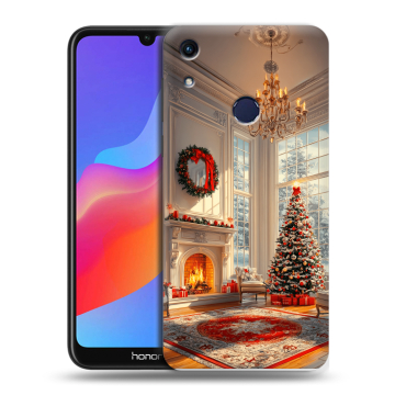 Силиконовый противоударный чехол на Huawei Honor 8A с принтом Новый год