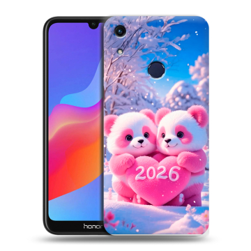Силиконовый противоударный чехол на Huawei Honor 8A с принтом Новый год