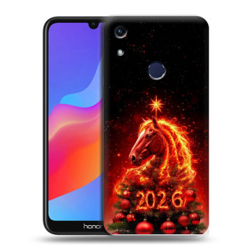 Силиконовый противоударный чехол на Huawei Honor 8A с принтом Новый год