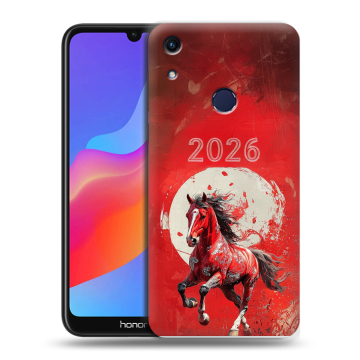 Силиконовый противоударный чехол на Huawei Honor 8A с принтом Новый год