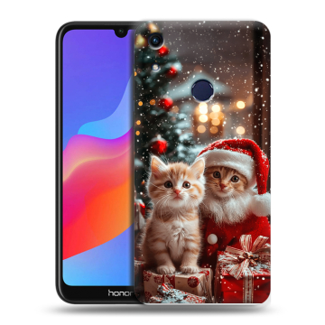 Силиконовый противоударный чехол на Huawei Honor 8A с принтом Новый год