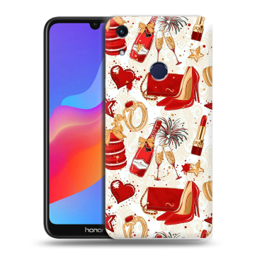 Силиконовый противоударный чехол на Huawei Honor 8A с принтом Новый год