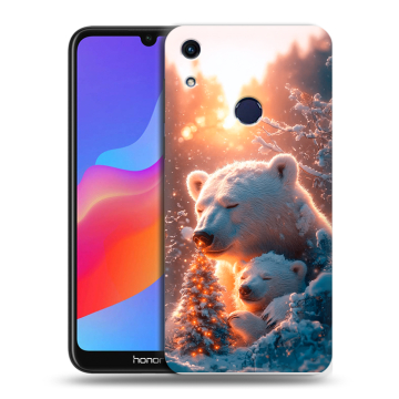 Силиконовый противоударный чехол на Huawei Honor 8A с принтом Новый год Силиконовый противоударный чехол на Huawei Honor 8A с принтом Новый год