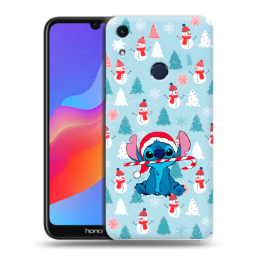 Силиконовый противоударный чехол на Huawei Honor 8A с принтом Стич Новый год Силиконовый противоударный чехол на Huawei Honor 8A с принтом Стич Новый год
