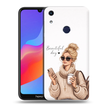 Силиконовый противоударный чехол на Huawei Honor 8A с принтом женский