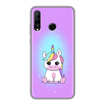 Силиконовый чехол на Huawei P30 Lite с принтом Единорог