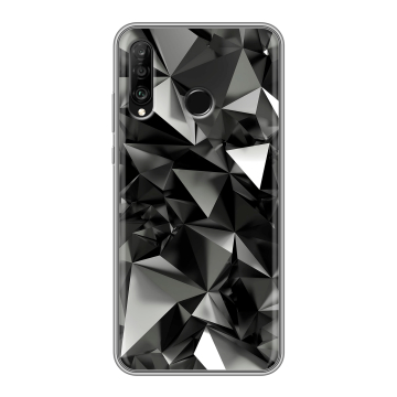 Силиконовый чехол на Huawei P30 Lite с принтом Черные кристаллы
