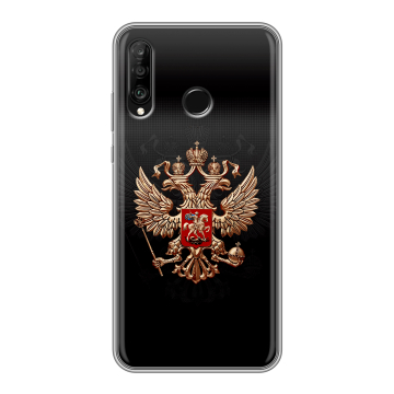 Силиконовый чехол на Huawei P30 Lite с принтом Герб России