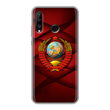 Силиконовый чехол на Huawei P30 Lite с принтом Герб СССР