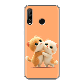Силиконовый чехол на Huawei P30 Lite с принтом Милые котики