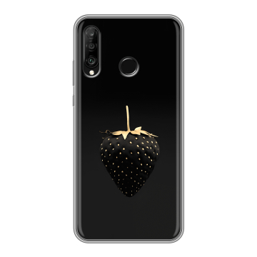 Силиконовый чехол на Huawei P30 Lite с принтом Черная клубника