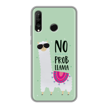 Силиконовый чехол на Huawei P30 Lite с принтом Лама