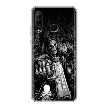 Силиконовый чехол на Huawei P30 Lite с принтом Скелет
