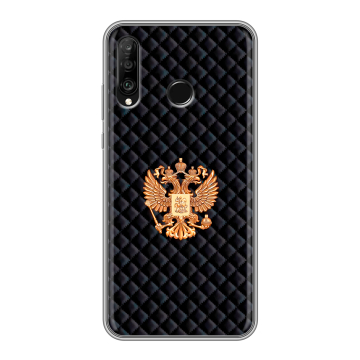 Силиконовый чехол на Huawei P30 Lite с принтом Герб России принт