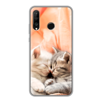 Силиконовый чехол на Huawei P30 Lite с принтом Котята