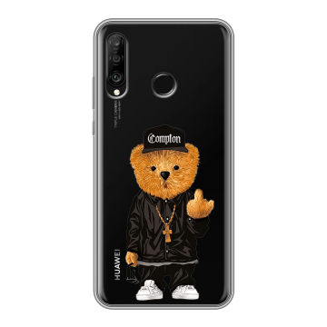 Силиконовый чехол на Huawei P30 Lite с принтом Мишка Силиконовый чехол на Huawei P30 Lite с принтом Мишка