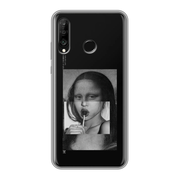 Силиконовый чехол на Huawei P30 Lite с принтом Мона Лиза Силиконовый чехол на Huawei P30 Lite с принтом Мона Лиза