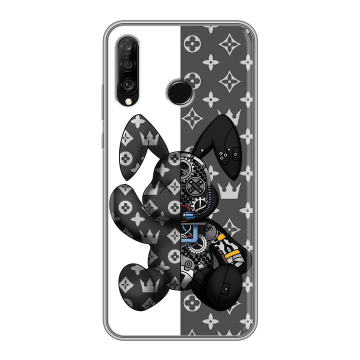 Силиконовый чехол на Huawei P30 Lite с принтом Луи робот